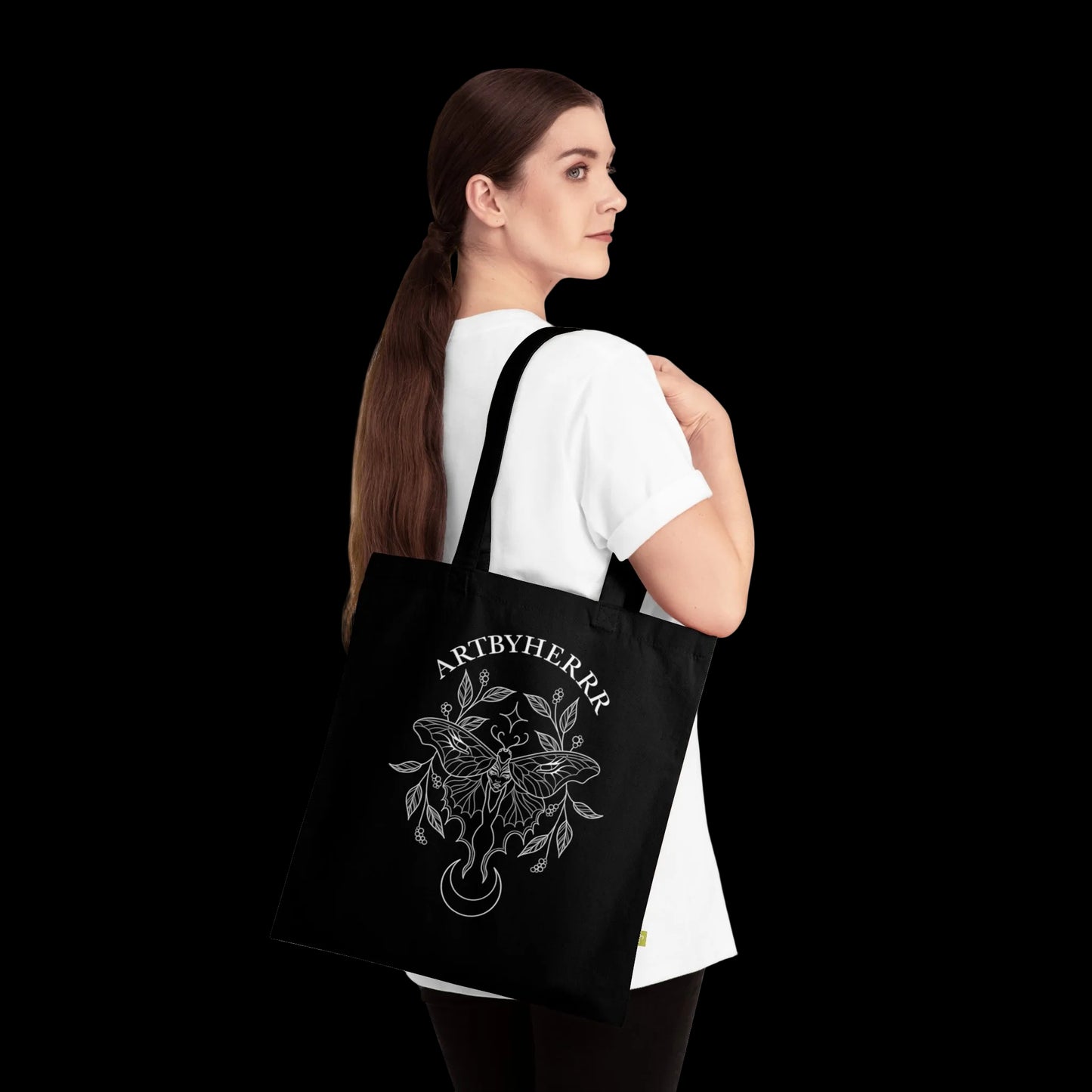 Gothic Moth Black Tote Bag
