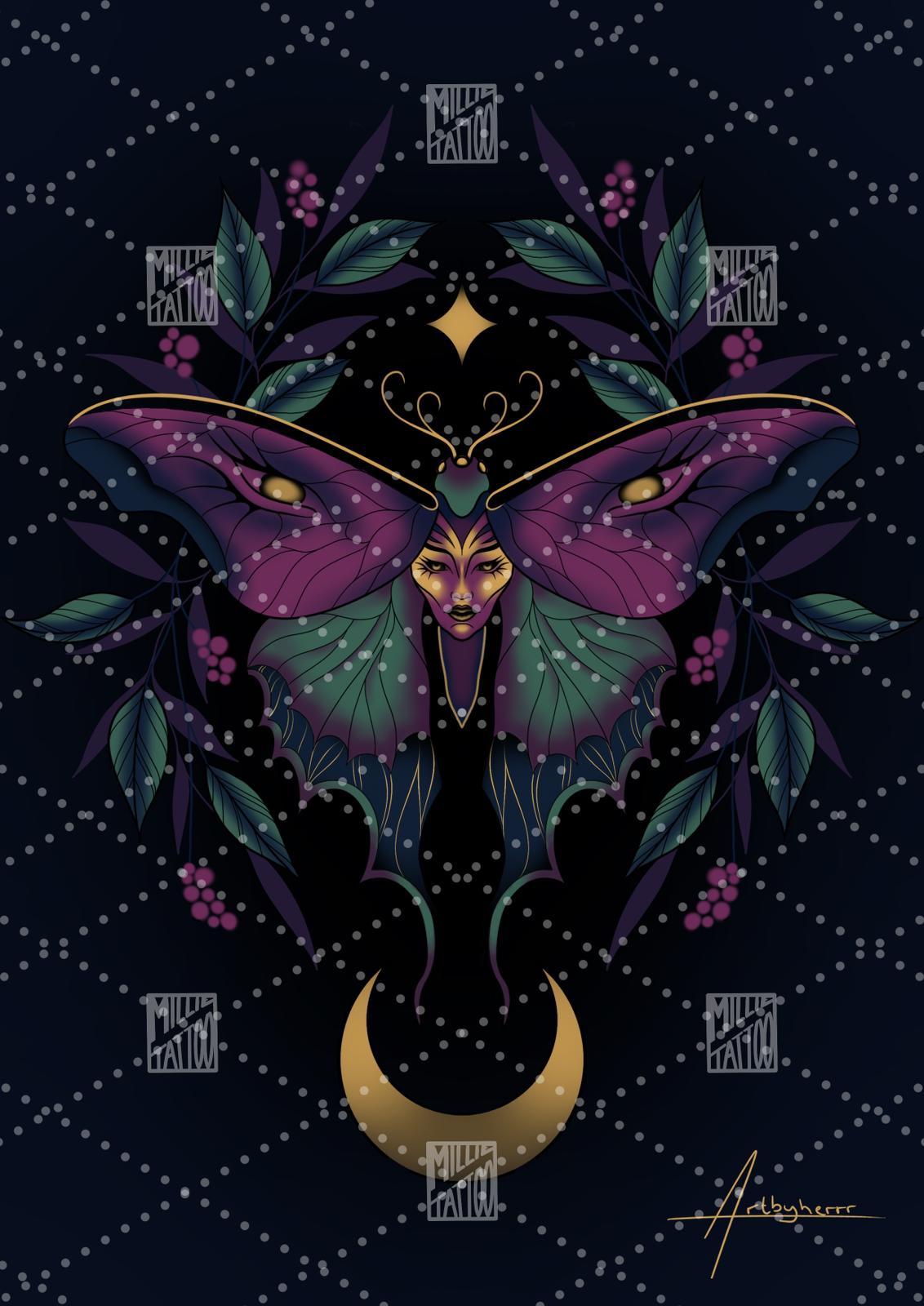 Black Moth Print