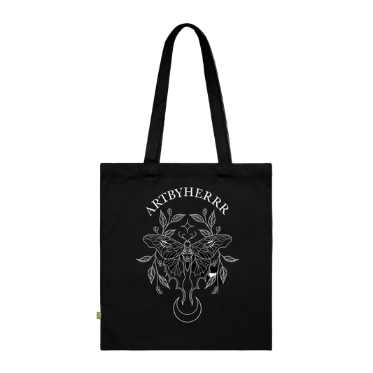 Gothic Moth Black Tote Bag