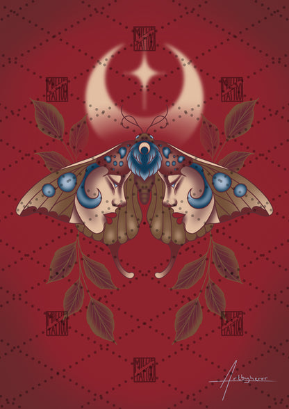 Red Moth Print