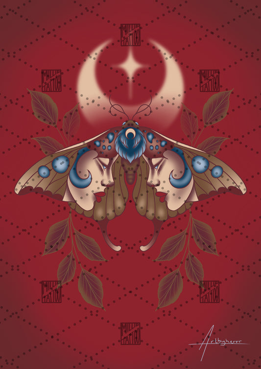 Red Moth Print