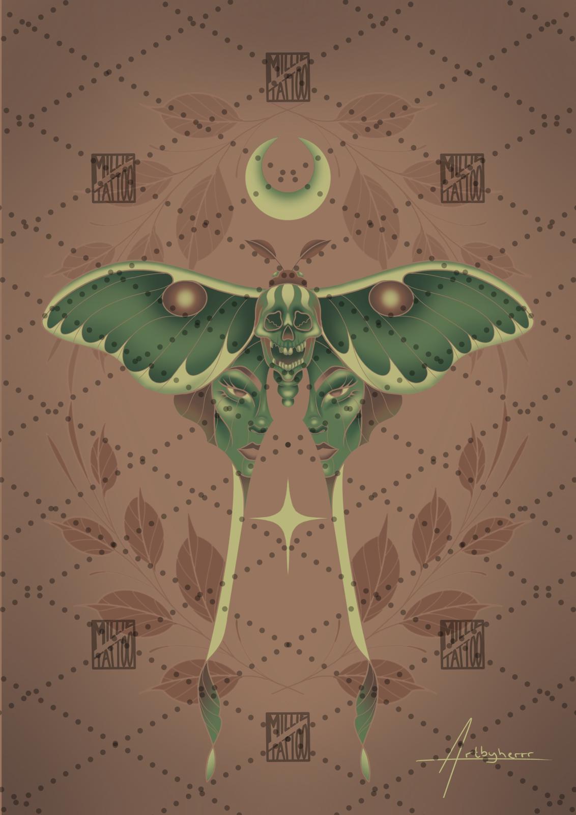 Brown Moth Print