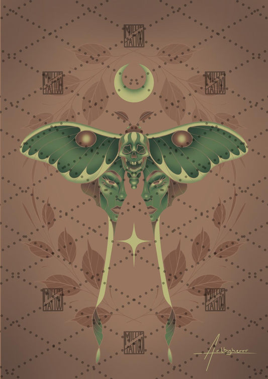 Brown Moth Print
